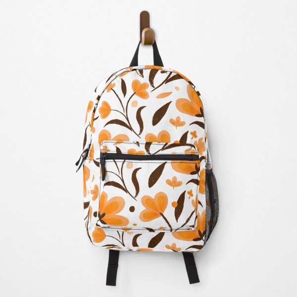 Item preview, Orange floral pattern designed and sold by Home Cyn Home.