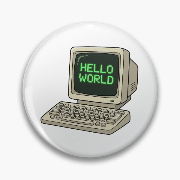 Artikelvorschau, Retro-Desktop-Computer – Hello World Vintage-Computerkunst entworfen und verkauft von I Am Skye With An E.