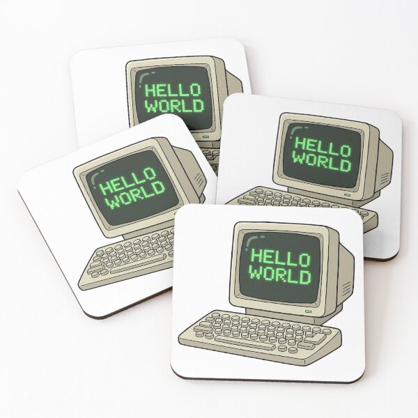 Item preview, Retro Desktop Computer – Hello World Vintage Computer Art designed and sold by I Am Skye With An E.