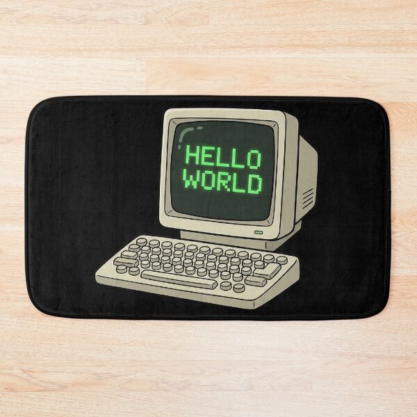 Item preview, Retro Desktop Computer – Hello World Vintage Computer Art designed and sold by I Am Skye With An E.