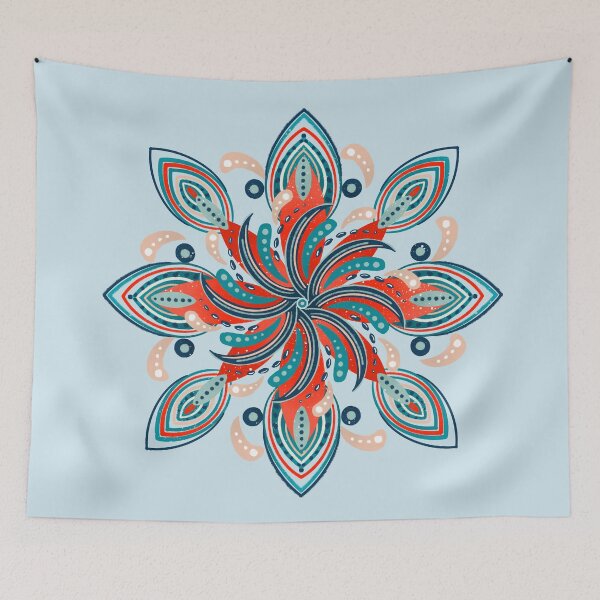Item preview, Blue and red surfer's mandala designed and sold by Home Cyn Home.