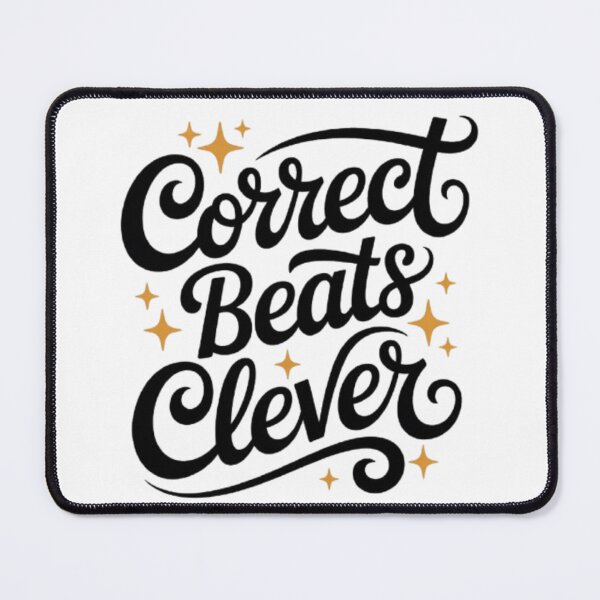Item preview, Correct Beats Clever – Timeless Wisdom Statement Design designed and sold by NewUSShop.