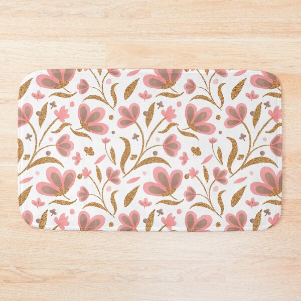 Item preview, Pink and copper spring floral pattern designed and sold by Home Cyn Home.