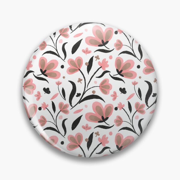 Item preview, Black and pink spring floral pattern designed and sold by Home Cyn Home.