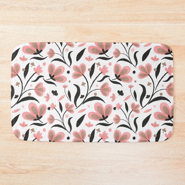 Item preview, Black and pink spring floral pattern designed and sold by Home Cyn Home.