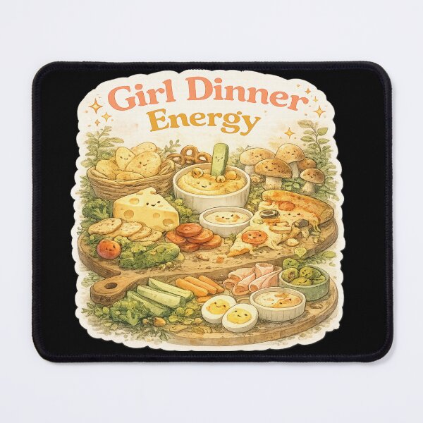 Item preview, Girl Dinner Energy Chaotic Snack Board Funny T-Shirt & Sticker designed and sold by goodcrystals.