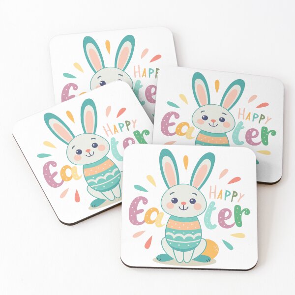 Item preview, Adorable Easter Bunny Greeting with Colorful Decorative Typography designed and sold by Jirada.