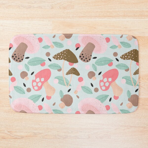 Item preview, Mint and pink mushrooms designed and sold by Home Cyn Home.