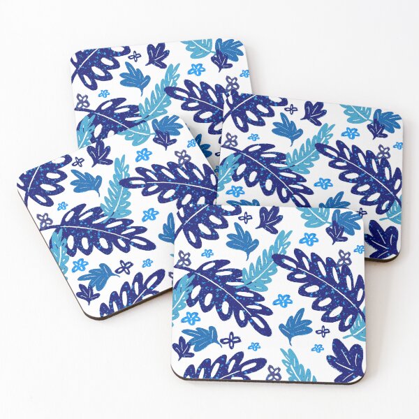 Item preview, Indigo leaf pattern designed and sold by Home Cyn Home.