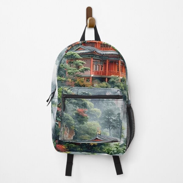 Item preview, Asian Temple in Misty Mountain Landscape designed and sold by 7She.