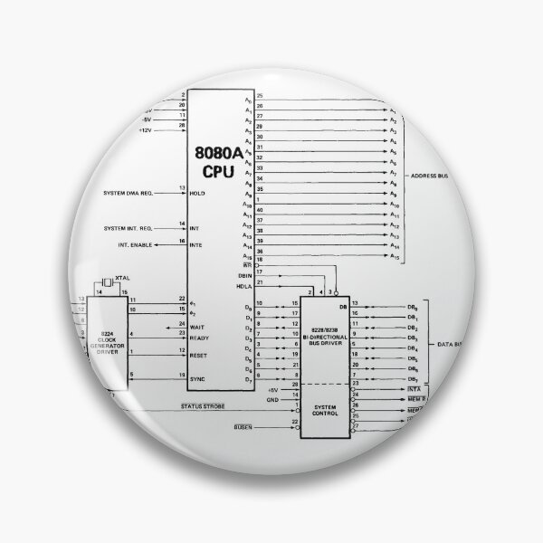 Item preview, Intel 8080A processor diagram - black designed and sold by Jagaroth.