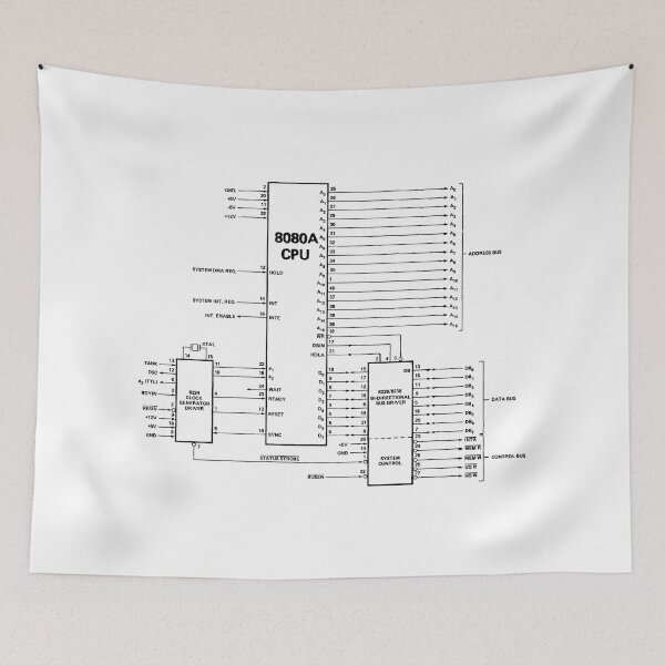 Item preview, Intel 8080A processor diagram - black designed and sold by Jagaroth.
