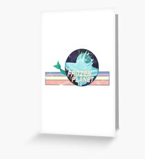 retro frozen planet Greeting Card