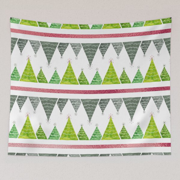 Item preview, Green Christmas trees stripe pattern designed and sold by Home Cyn Home.
