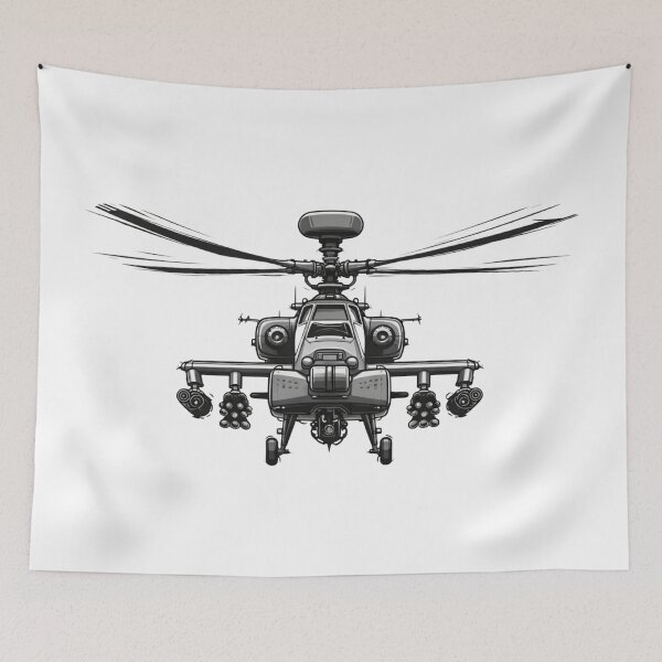 Item preview, AH-64 Apache Attack Helicopter Illustration designed and sold by Combat Skies.