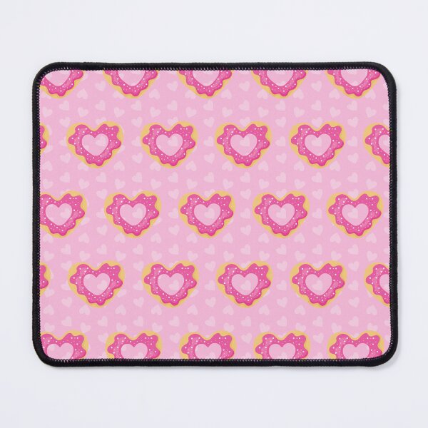Item preview, Cute Heart Cookie Valentine Pattern Mouse Pad – Pink Kawaii Dessert Design designed and sold by FestivityFinds.