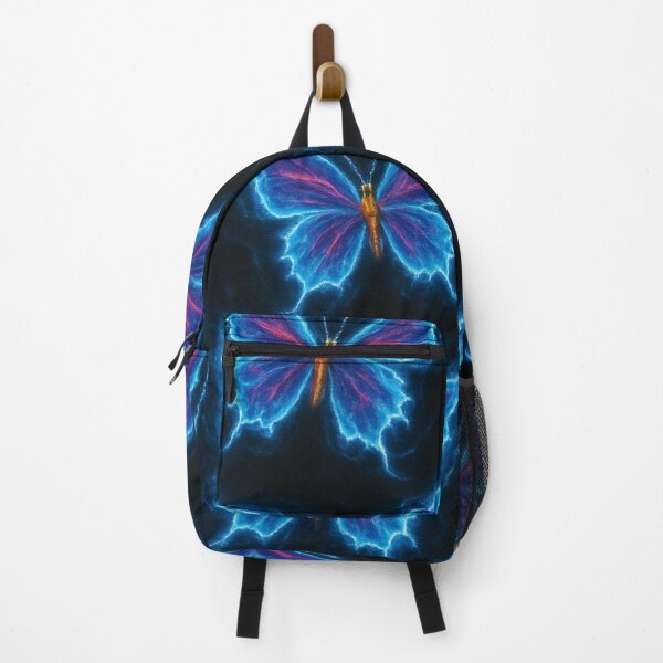 Item preview, neon blue butterflies on black velvet designed and sold by Kristylynn757.