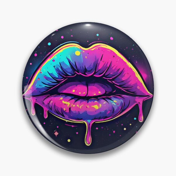 Artikelvorschau, Kosmische Neon-Tropfenlippen-Pop-Art entworfen und verkauft von Neer arts.