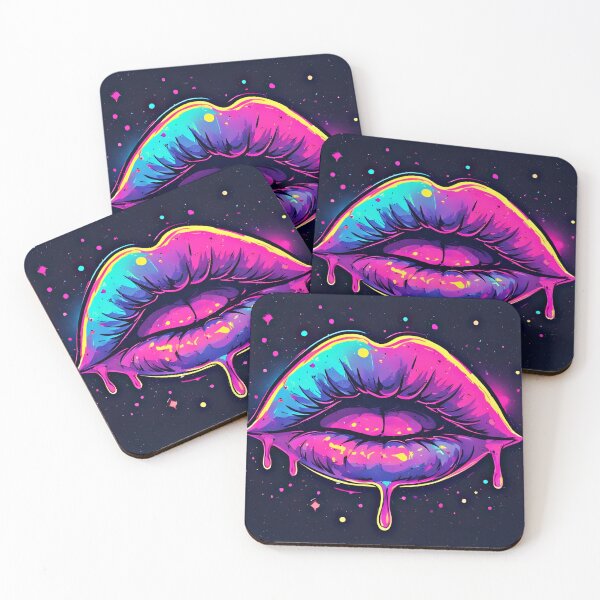 Item preview, Cosmic Neon Dripping Lips Pop Art designed and sold by Neer arts.