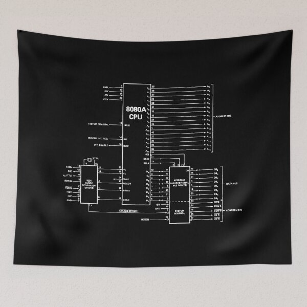 Item preview, Intel 8080A processor diagram - white designed and sold by Jagaroth.
