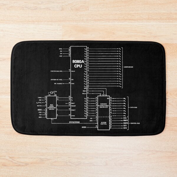 Item preview, Intel 8080A processor diagram - white designed and sold by Jagaroth.