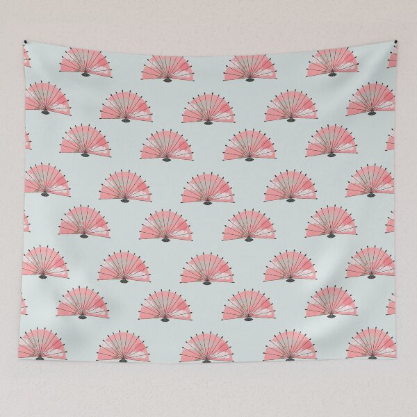 Item preview, Coral Japanese folding fan designed and sold by Home Cyn Home.
