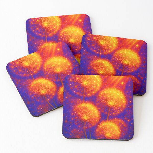 Item preview, vivid colors of dandelion seed heads with light shining on them designed and sold by Kristylynn757.