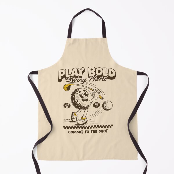 Item preview, Play Bold Swing Hard – Funny Golf Cartoon Illustration with Motivational Quote designed and sold by adipra.