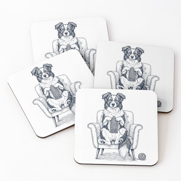 Item preview, Vintage Border Collie Dog Knitting Knit Gift Dog Lover designed and sold by DoodleTortle.
