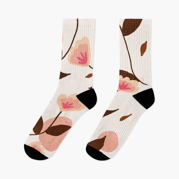 Item preview, Retro pink and brown floral pattern designed and sold by Home Cyn Home.