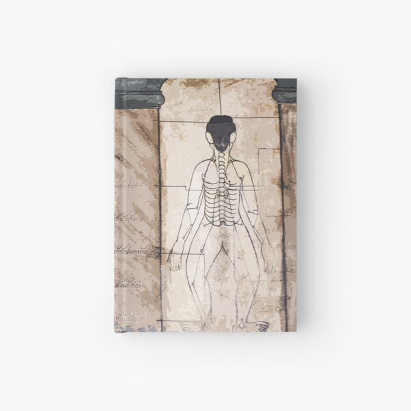 Traditional Thai Medicine Mural at Wat Pho Hardcover Journal