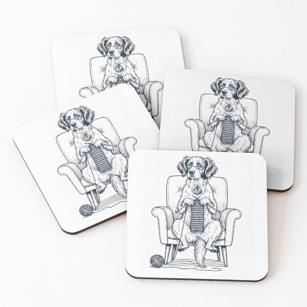 Item preview, Vintage Brittany Dog Knitting Knit Gift Dog Lover designed and sold by DoodleTortle.
