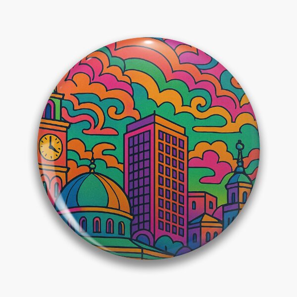 Item preview, Trippy Psychedelic Poster of Ramallah | Vibrant Cultural City Art | Retro Colorful Middle Eastern Urban Design designed and sold by PaintedPixels01.