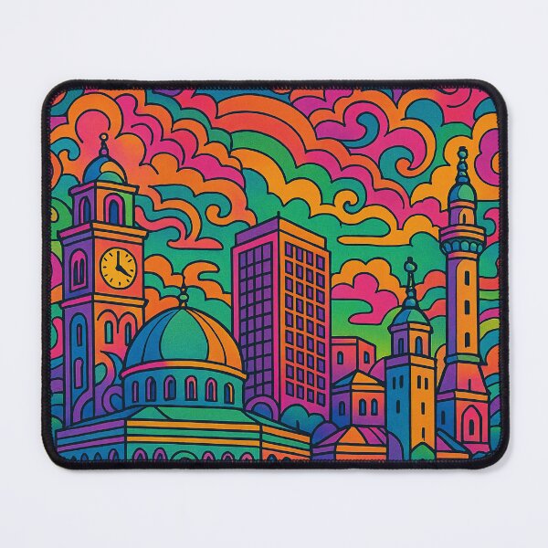 Item preview, Trippy Psychedelic Poster of Ramallah | Vibrant Cultural City Art | Retro Colorful Middle Eastern Urban Design designed and sold by PaintedPixels01.