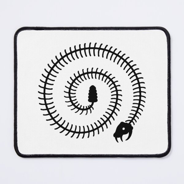 Item preview, Minimalist Black Rattlesnake Skeleton Coiled Illustration designed and sold by octozap.