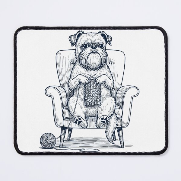 Artikelvorschau, Vintage-Strickmuster eines Brüsseler Griffons – Geschenk für Hundeliebhaber entworfen und verkauft von DoodleTortle.
