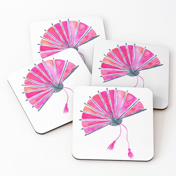 Item preview, Pink folding fans designed and sold by Home Cyn Home.