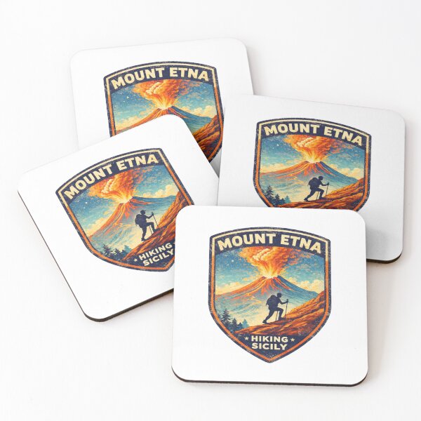 Item preview, Mount Etna Hiking Sicily – Retro Volcano Adventure Travel Badge Design designed and sold by Globalcitytees.