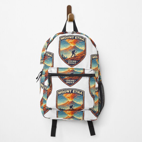 Item preview, Mount Etna Hiking Sicily – Retro Volcano Adventure Travel Badge Design designed and sold by Globalcitytees.