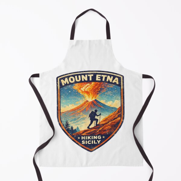 Item preview, Mount Etna Hiking Sicily – Retro Volcano Adventure Travel Badge Design designed and sold by Globalcitytees.