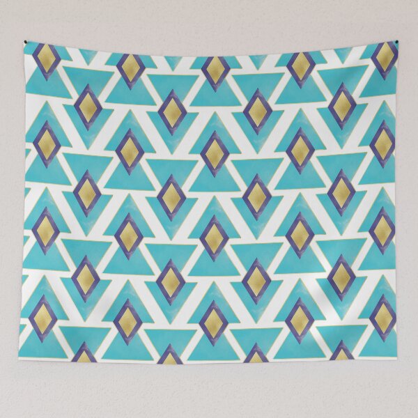Item preview, Turquoise and gold triangles  designed and sold by Home Cyn Home.