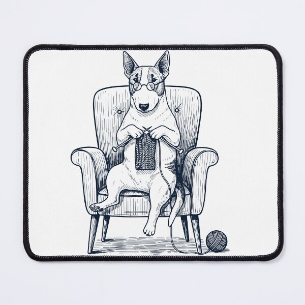 Item preview, Vintage Bull Terrier Dog Knitting Knit Gift Dog Lover designed and sold by DoodleTortle.
