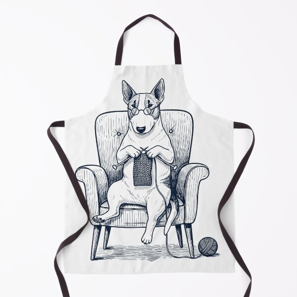 Item preview, Vintage Bull Terrier Dog Knitting Knit Gift Dog Lover designed and sold by DoodleTortle.