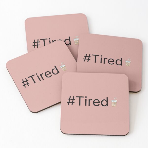 Item preview, #Tired Iced Coffee Minimal Design | Exhausted Coffee Humour designed and sold by MadeInNapTime.