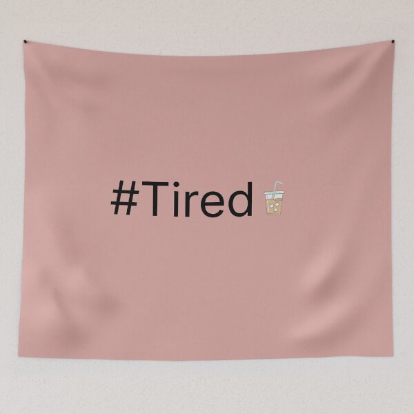 Item preview, #Tired Iced Coffee Minimal Design | Exhausted Coffee Humour designed and sold by MadeInNapTime.