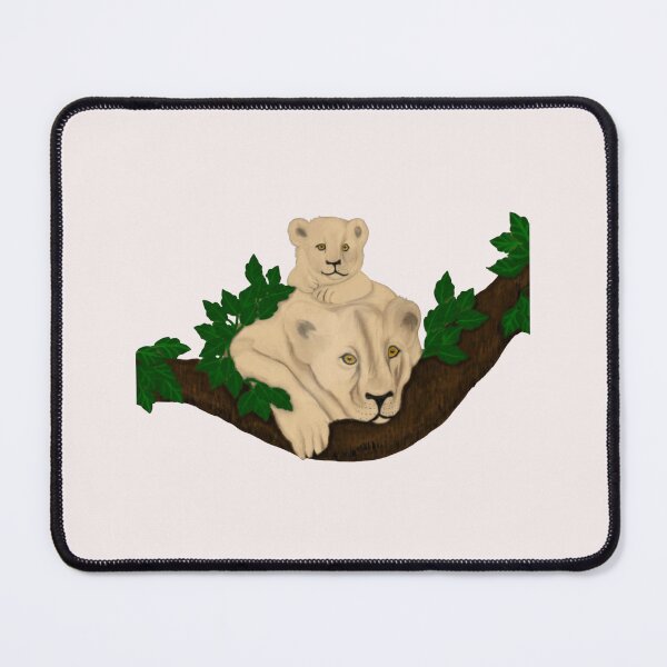 Item preview, Artistic White Lion Gentle Gaze Maternal Love designed and sold by ChezasInspira.