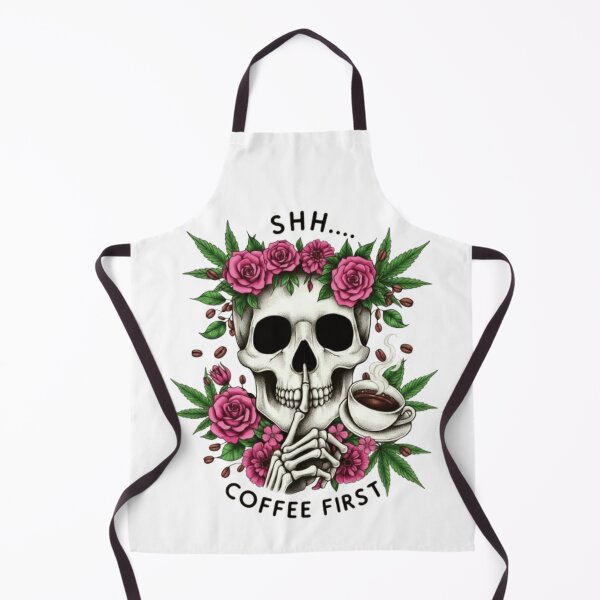 Item preview, Shh Coffee First Skull - Funny Cannabis Weed Coffee Lover Pink Floral Skeleton Don't Talk to Me designed and sold by JonathanP514.