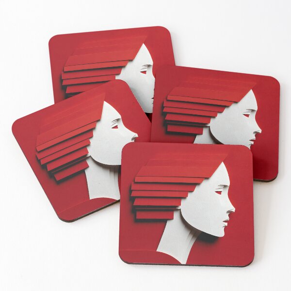Item preview, Modern Red Paper-Cut Portrait | Minimalist Geometric Woman designed and sold by FlowNestStudio.