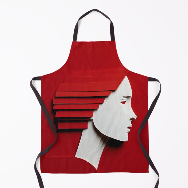Item preview, Modern Red Paper-Cut Portrait | Minimalist Geometric Woman designed and sold by FlowNestStudio.