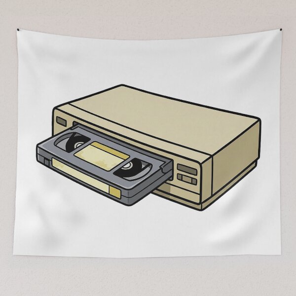 Item preview, Retro VHS Player – Minimal Vintage VCR Nostalgia Art designed and sold by I Am Skye With An E.